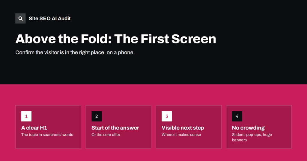 Above the Fold: What the First Screen of a Page Should Show