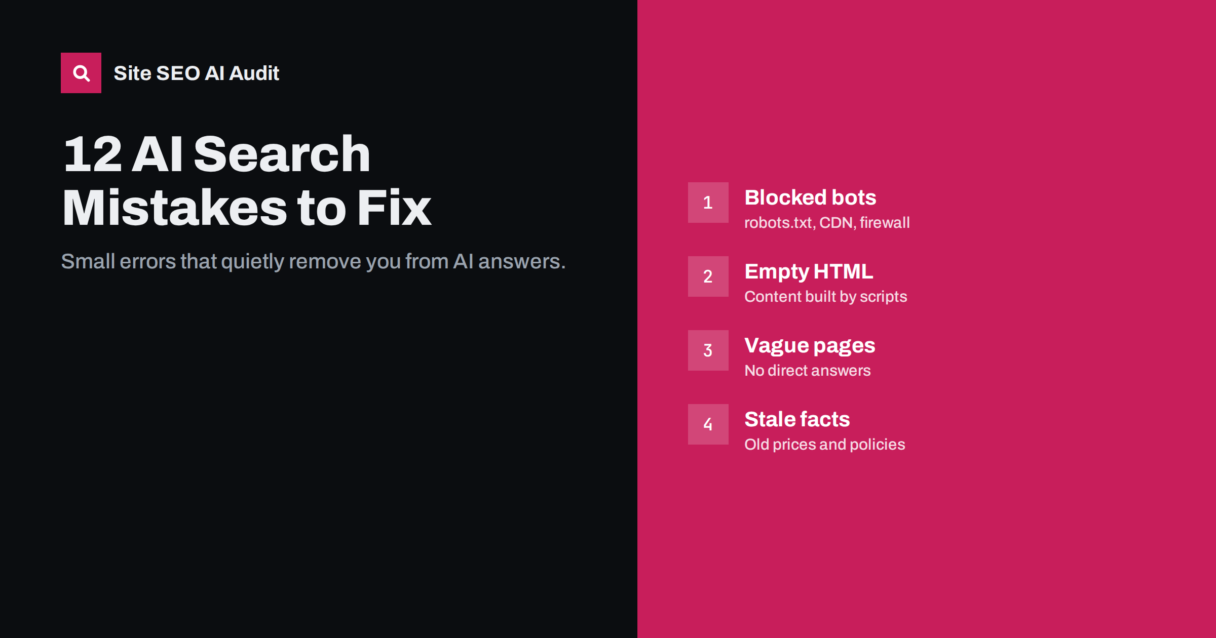 12 AI Search Mistakes That Make Your Site Invisible