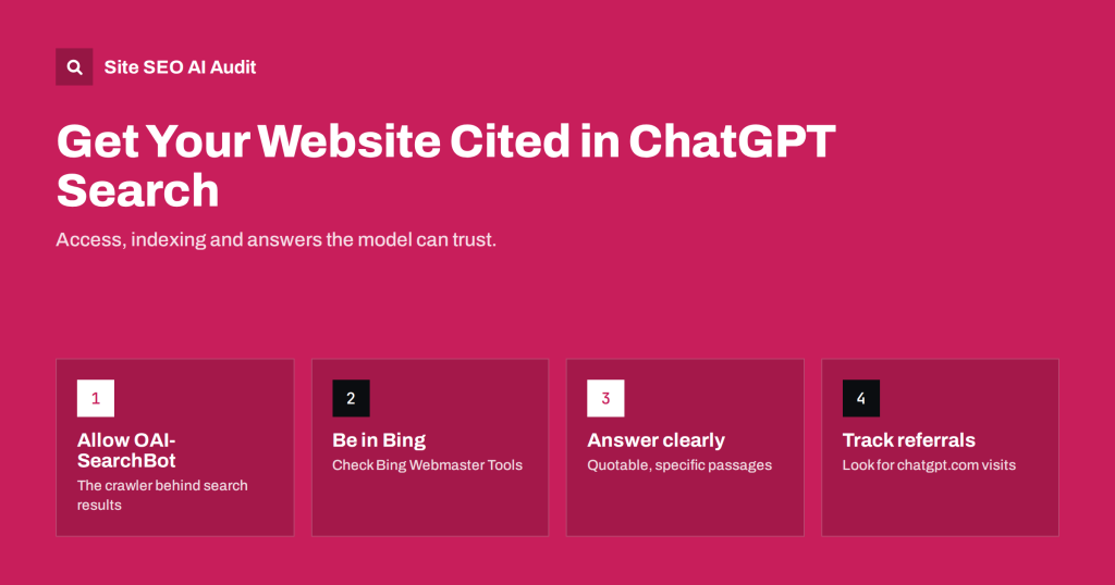 How to Get Your Website Cited in ChatGPT Search