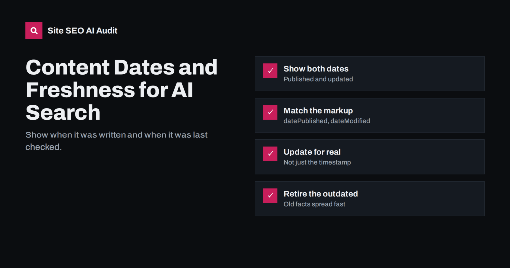 Content Dates and Freshness: Why AI Answers Care