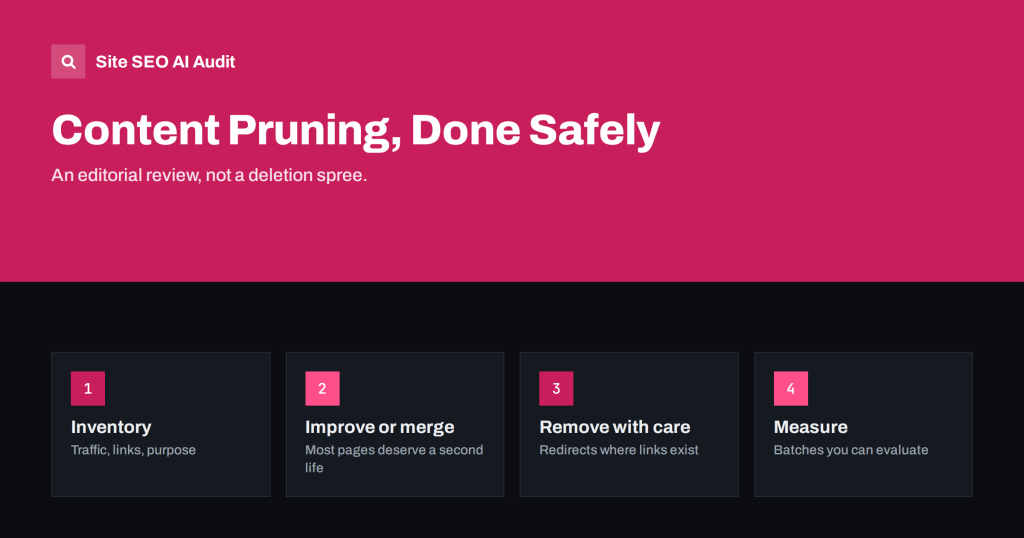 Content Pruning: When Merging or Removing Pages Helps