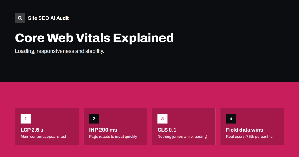 Core Web Vitals Explained: LCP, INP and CLS in Plain Words