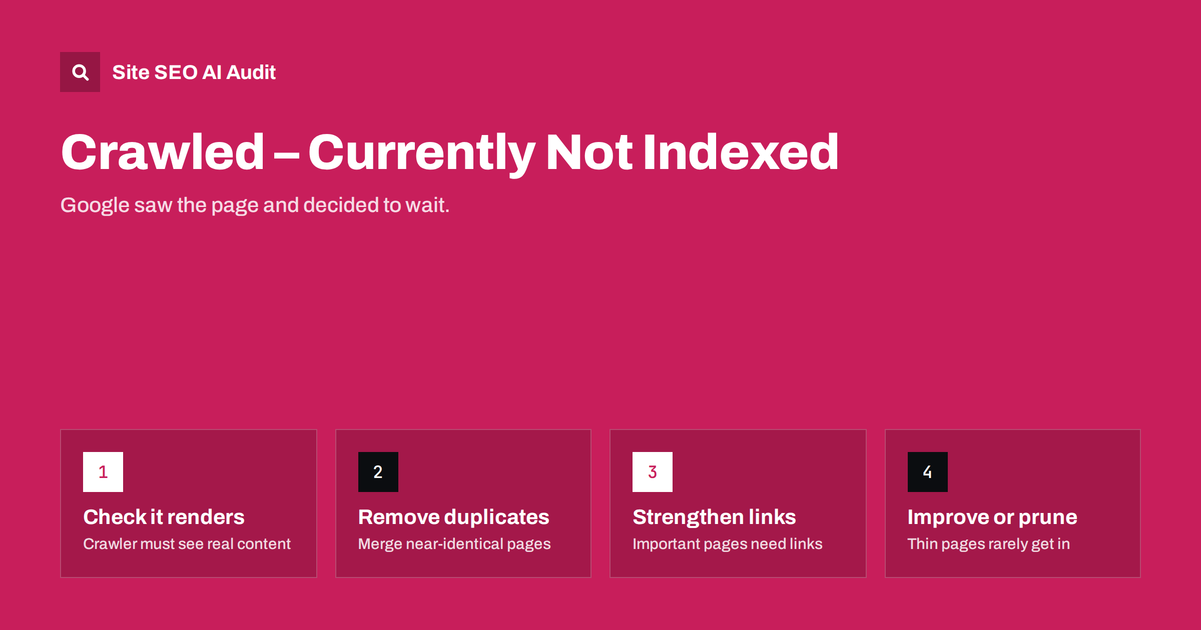 Crawled – Currently Not Indexed: Causes and Real Fixes