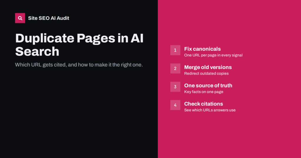 Duplicate Pages in AI Search: Which URL Gets Cited?
