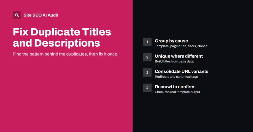 Duplicate Title Tags and Meta Descriptions: How to Fix Them