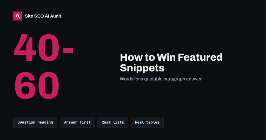 Featured Snippets: How to Structure Content to Win Them