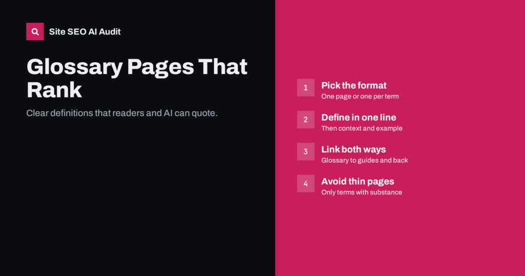 Glossary Pages for SEO: How to Build Definitions That Rank
