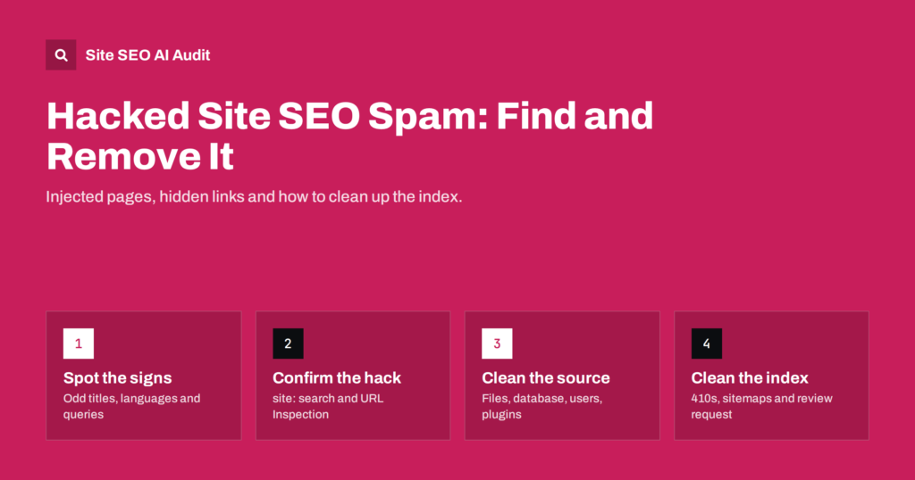 Hacked Site SEO Spam: How to Find and Remove Injected Pages