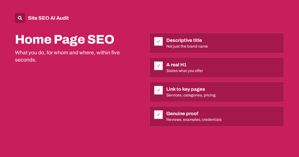 Home Page SEO: What Your Home Page Must Say and Link To
