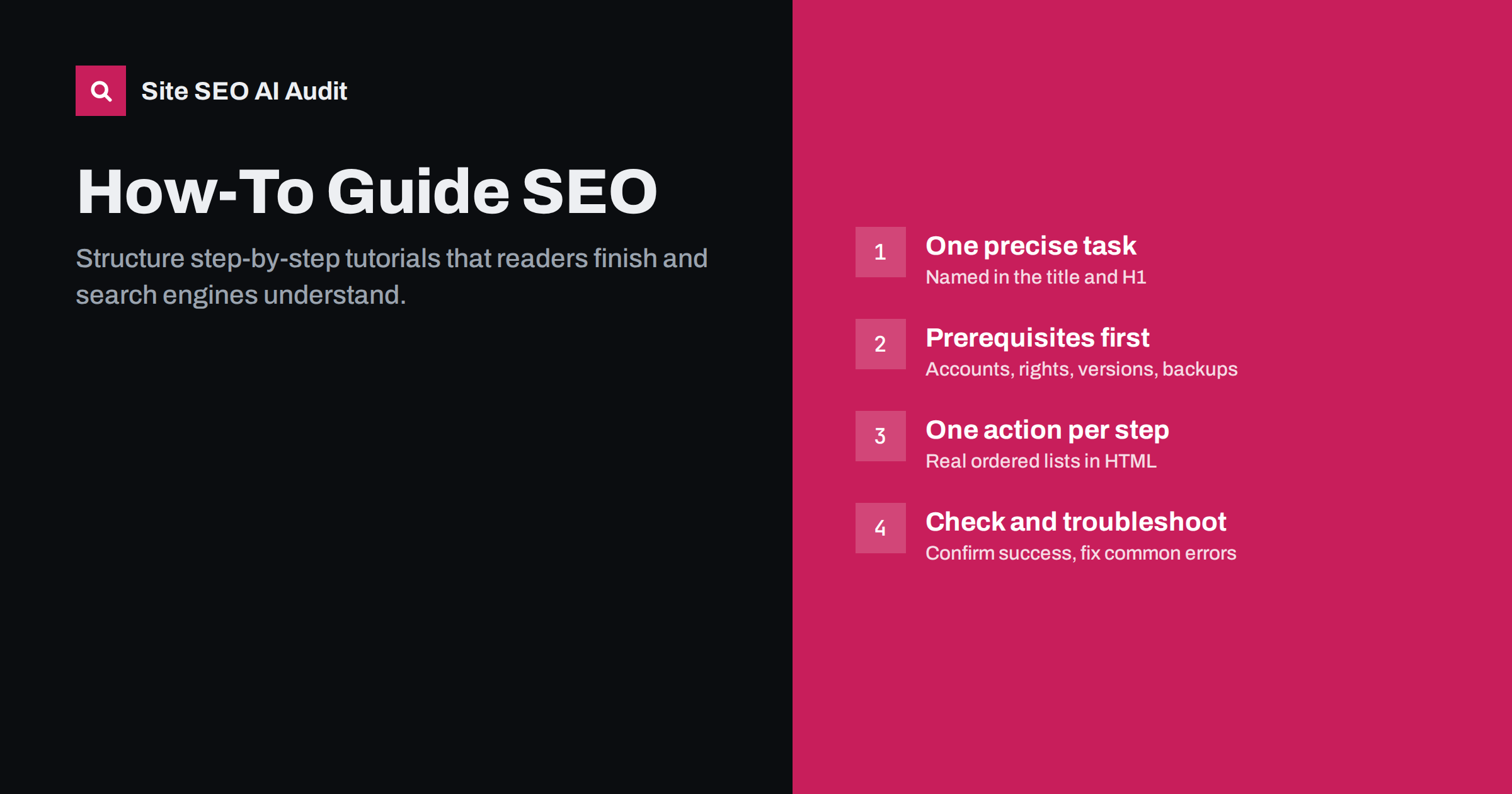 How-To Guide SEO: Structuring Step-by-Step Tutorial Pages