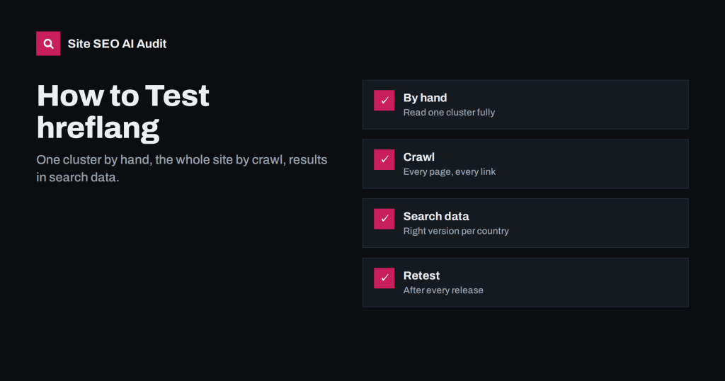 How to Test hreflang: Manual Checks, Crawls and Search Data
