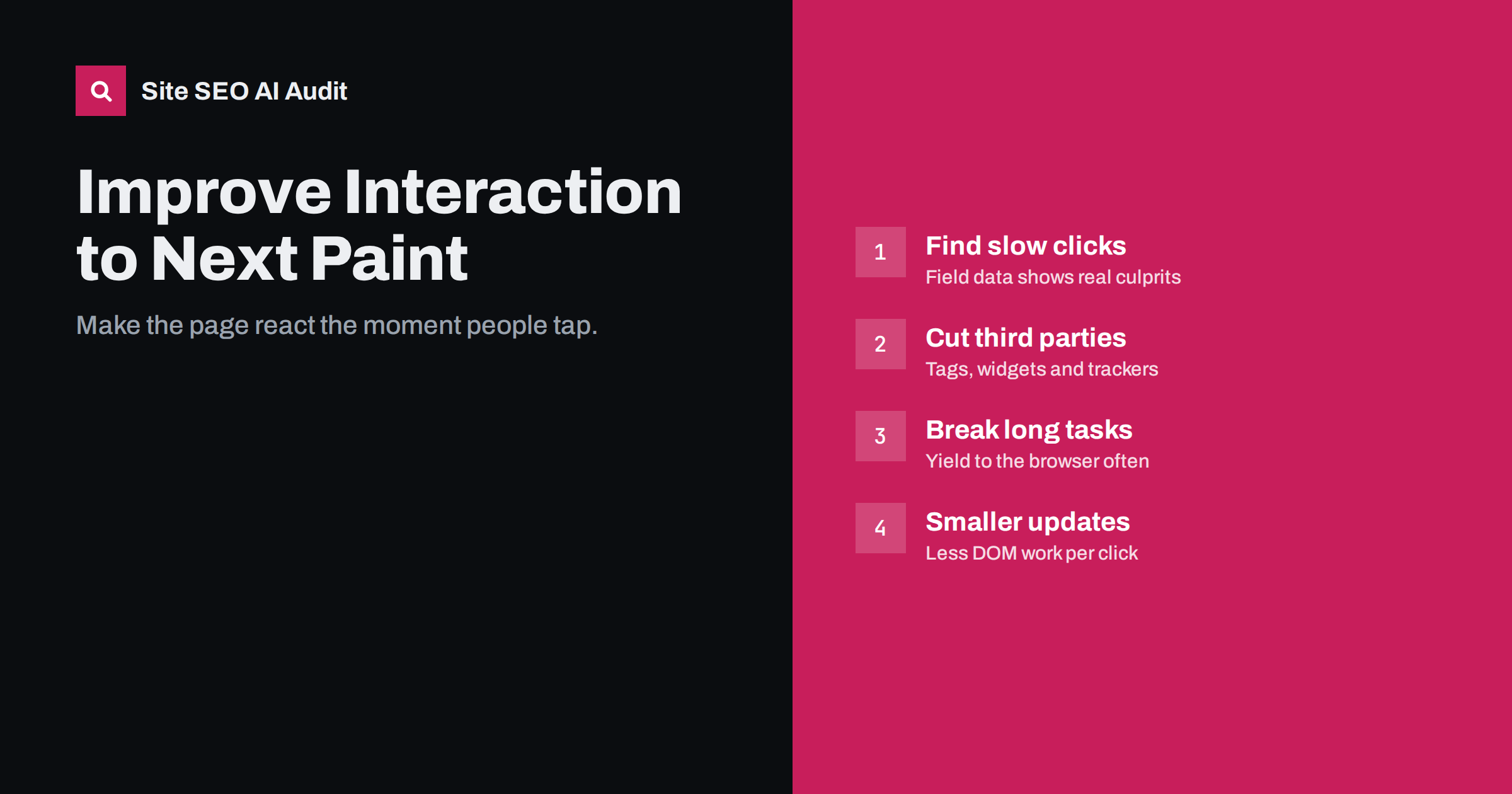 Interaction to Next Paint (INP): How to Find and Fix Delays