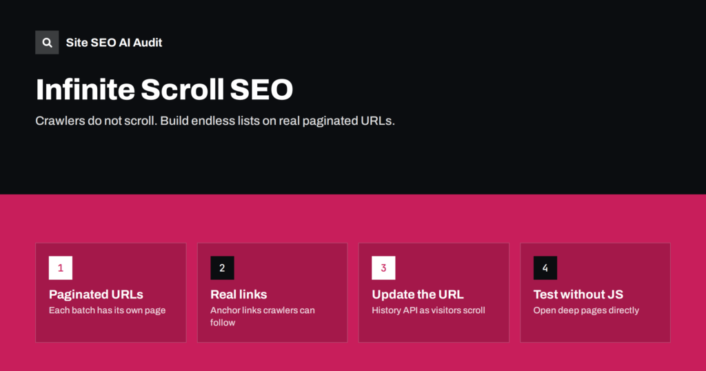 Infinite Scroll SEO: Make Endless Pages Crawlable