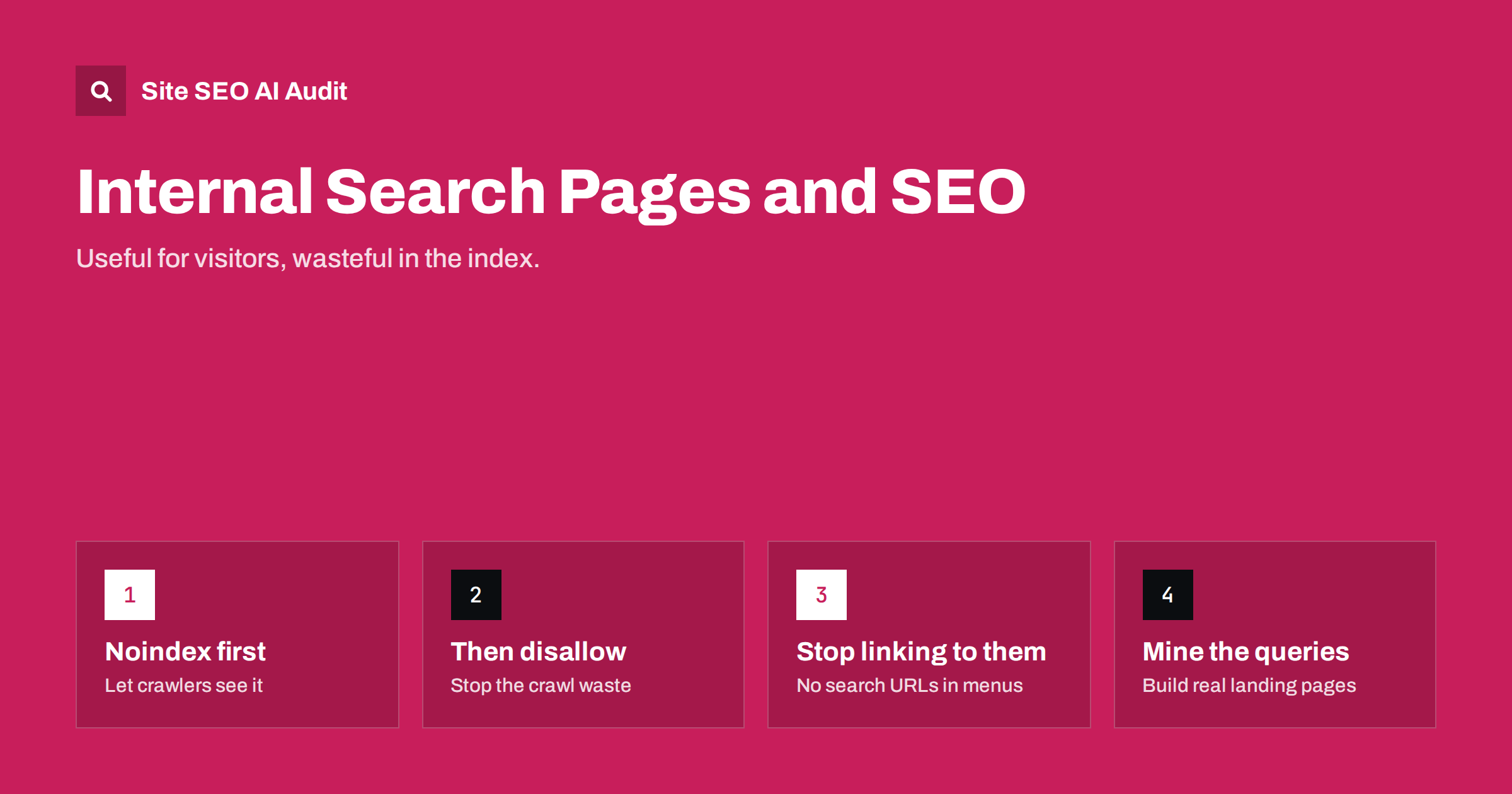 Internal Site Search Pages: Keep Them Out of the Index