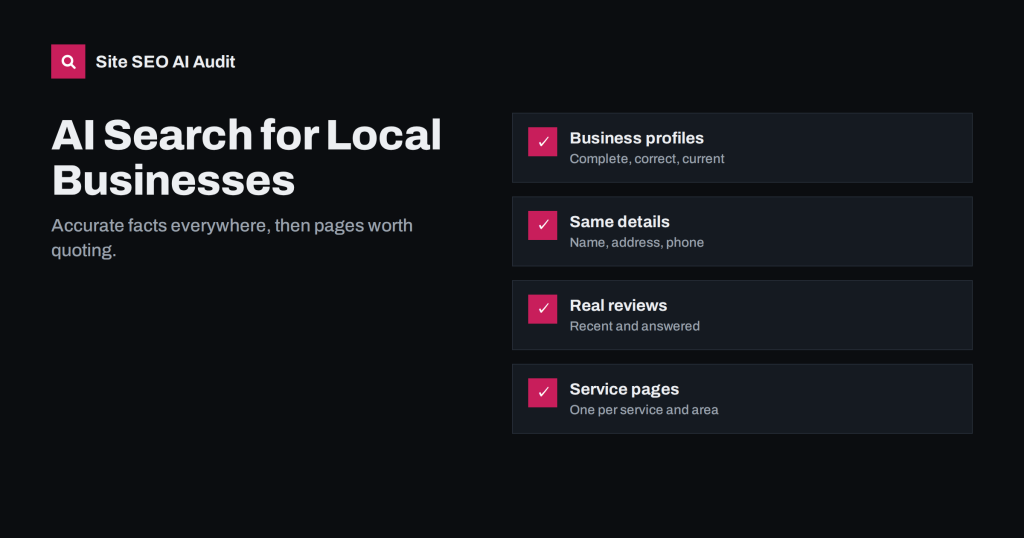 AI Search for Local Businesses: What to Fix First
