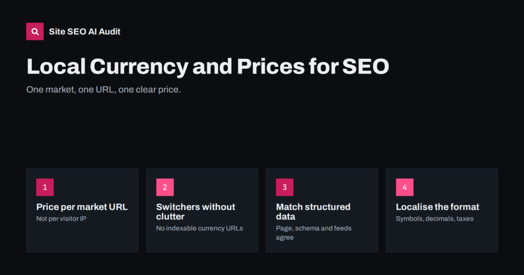 Local Currency and Prices on International Sites for SEO