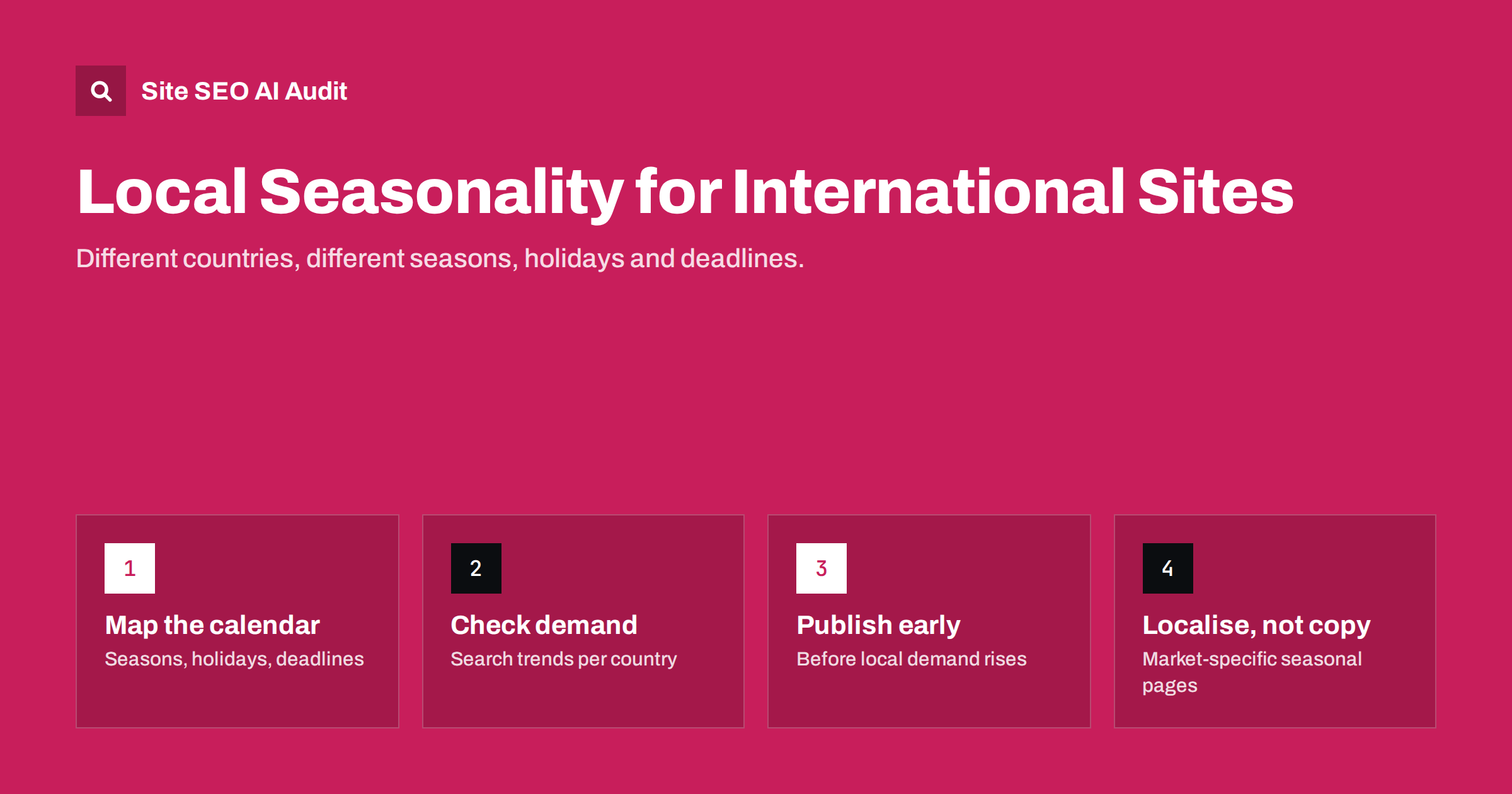 Local Seasonality: Plan Content for Each Market’s Calendar