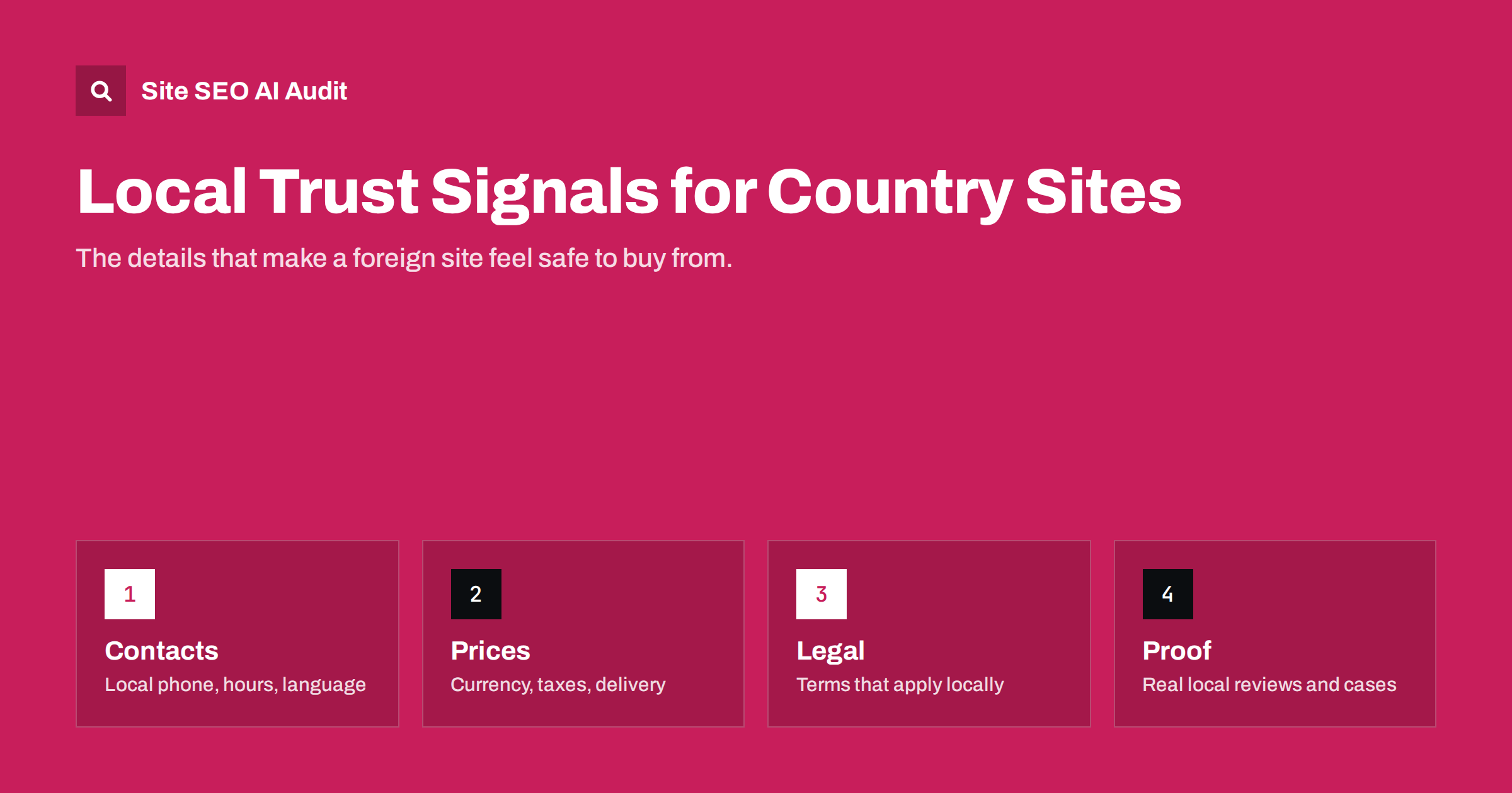 Local Trust Signals for Country Versions of Your Website