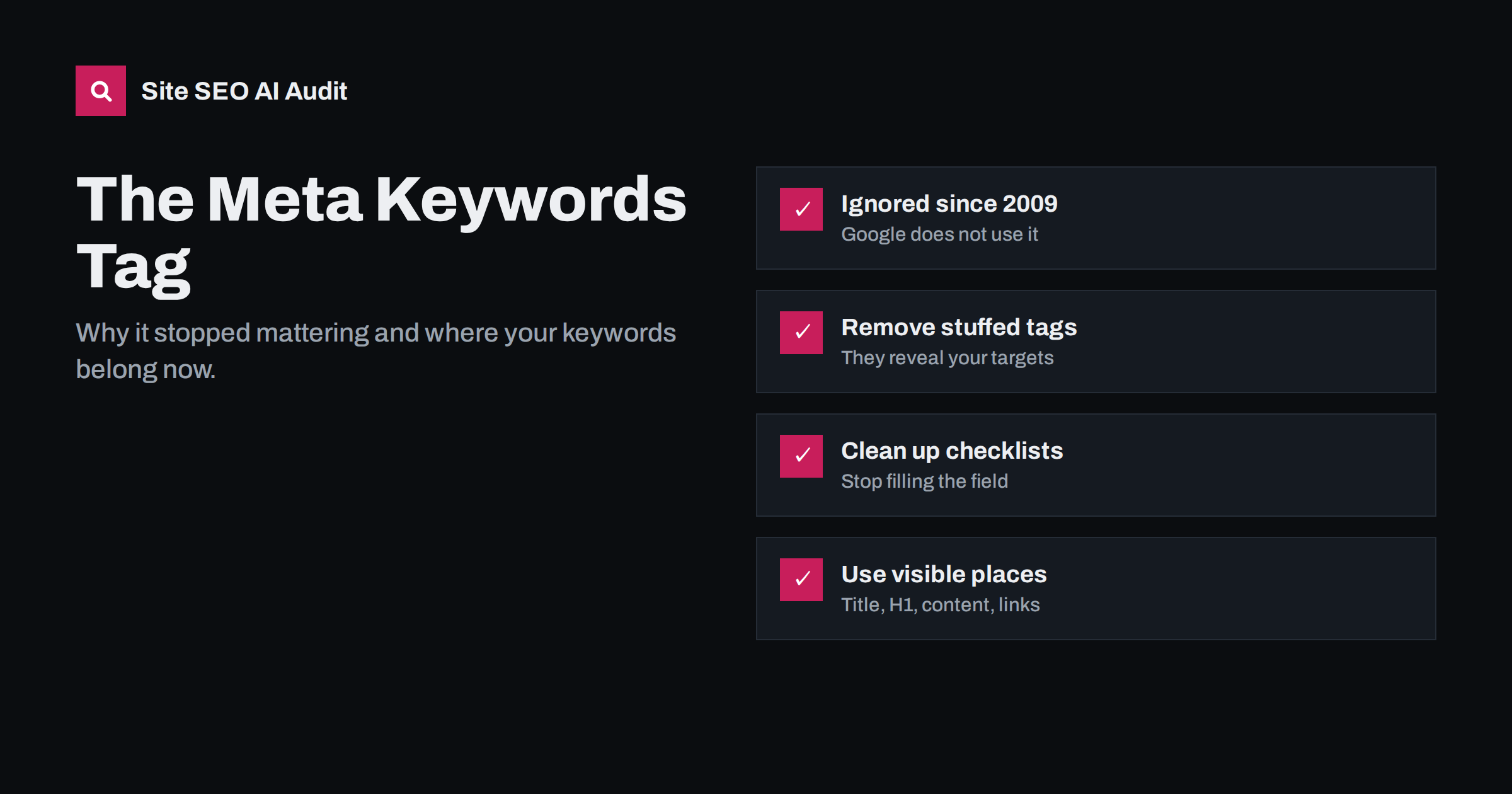 The Meta Keywords Tag: Does It Still Matter for SEO?