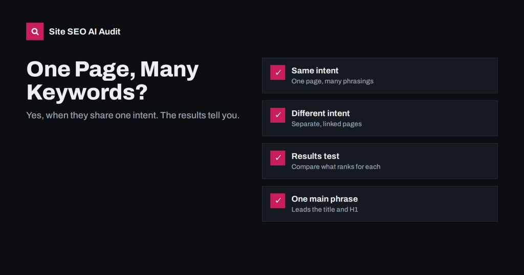 Can One Page Rank for Multiple Keywords? How to Decide