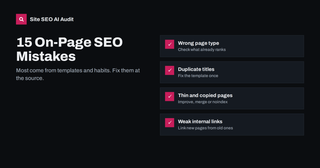 15 On-Page SEO Mistakes and How to Fix Each One