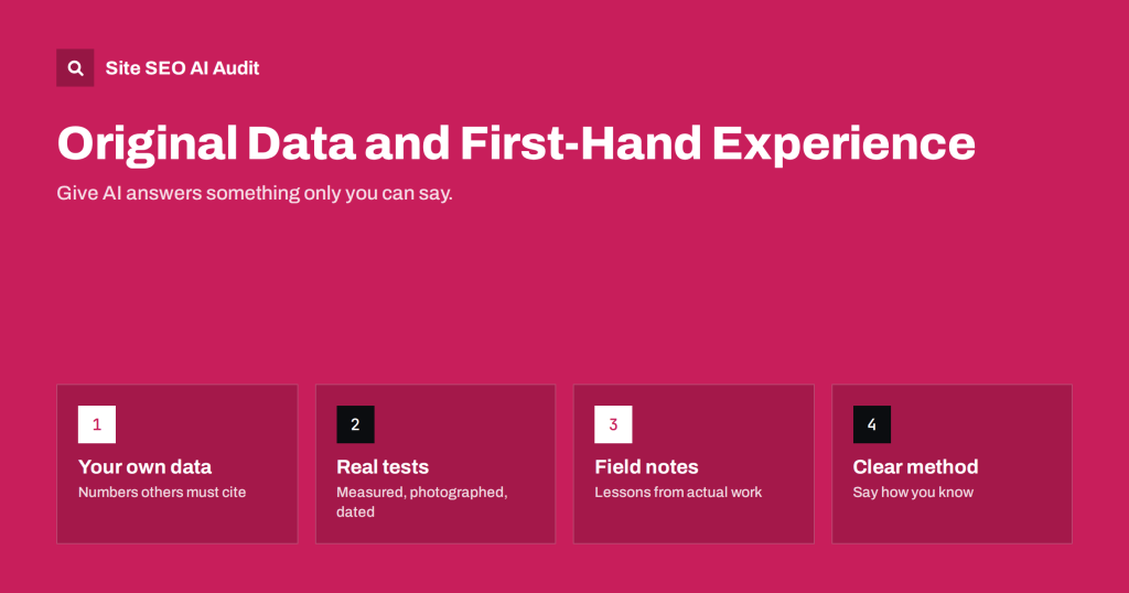 Original Data and First-Hand Experience: What AI Answers Cite