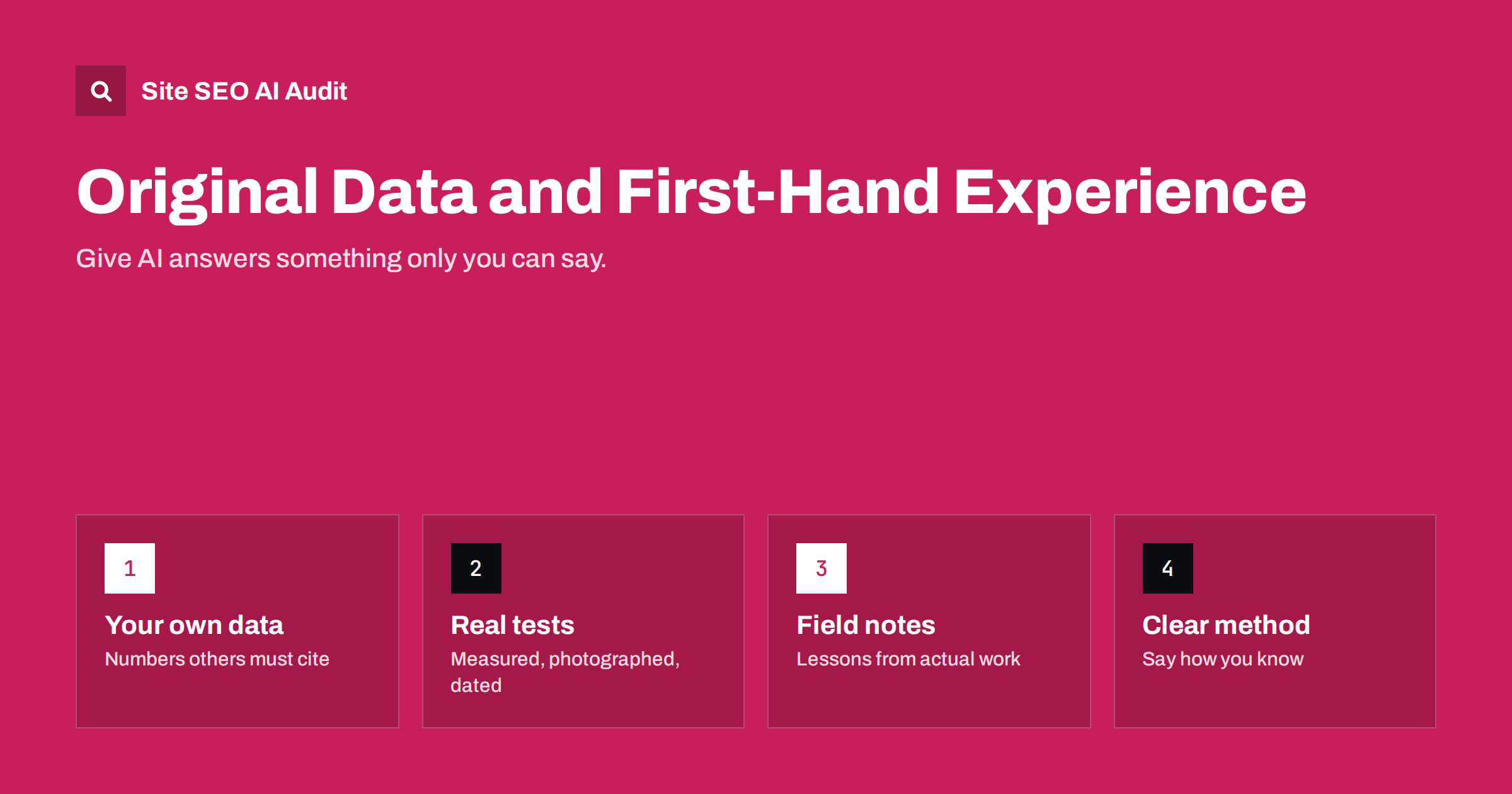Original Data and First-Hand Experience: What AI Answers Cite