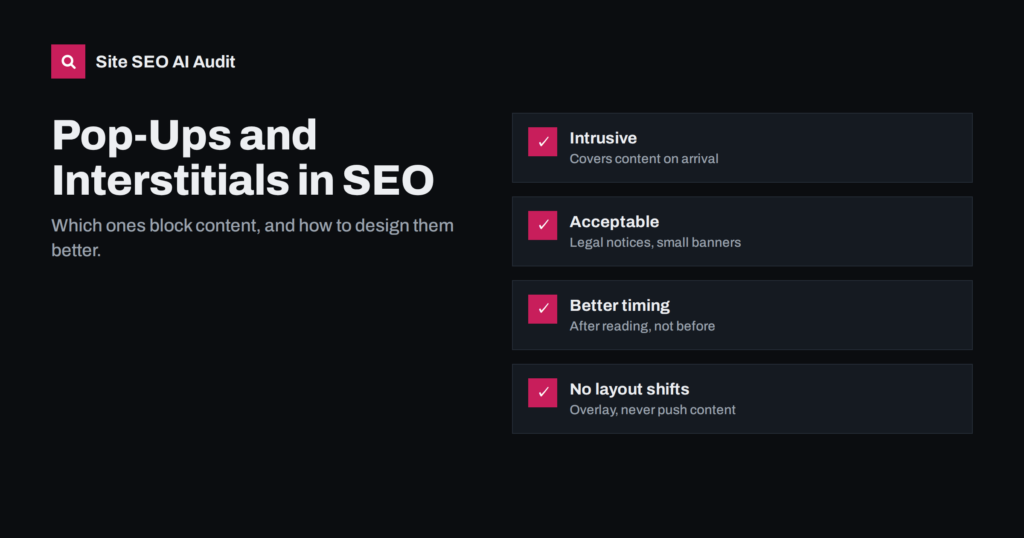 Pop-Ups and Interstitials: Which Ones Hurt SEO?