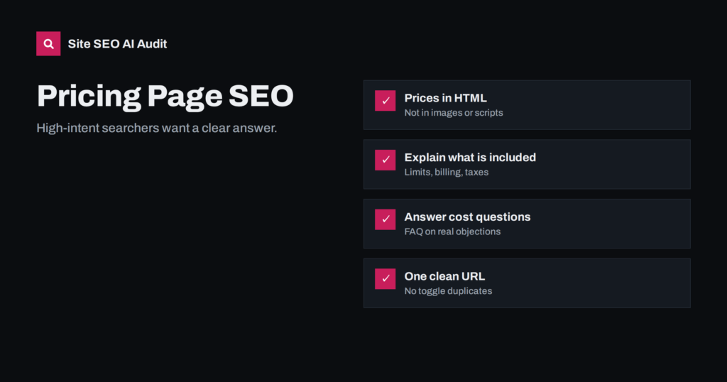 Pricing Page SEO: Make Your Prices Findable and Clear