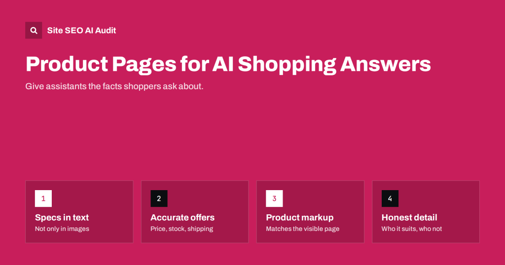 Product Pages for AI Shopping Answers: What to Fix