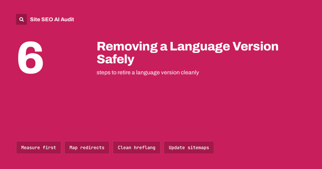 Removing a Language Version Without Losing Search Traffic