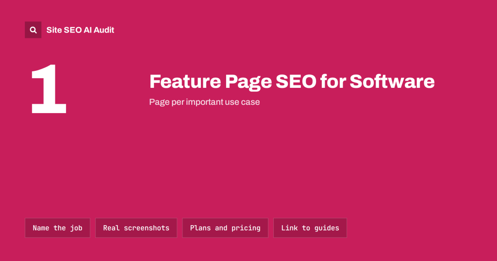 Feature Page SEO for Software: Name Pages After the Job