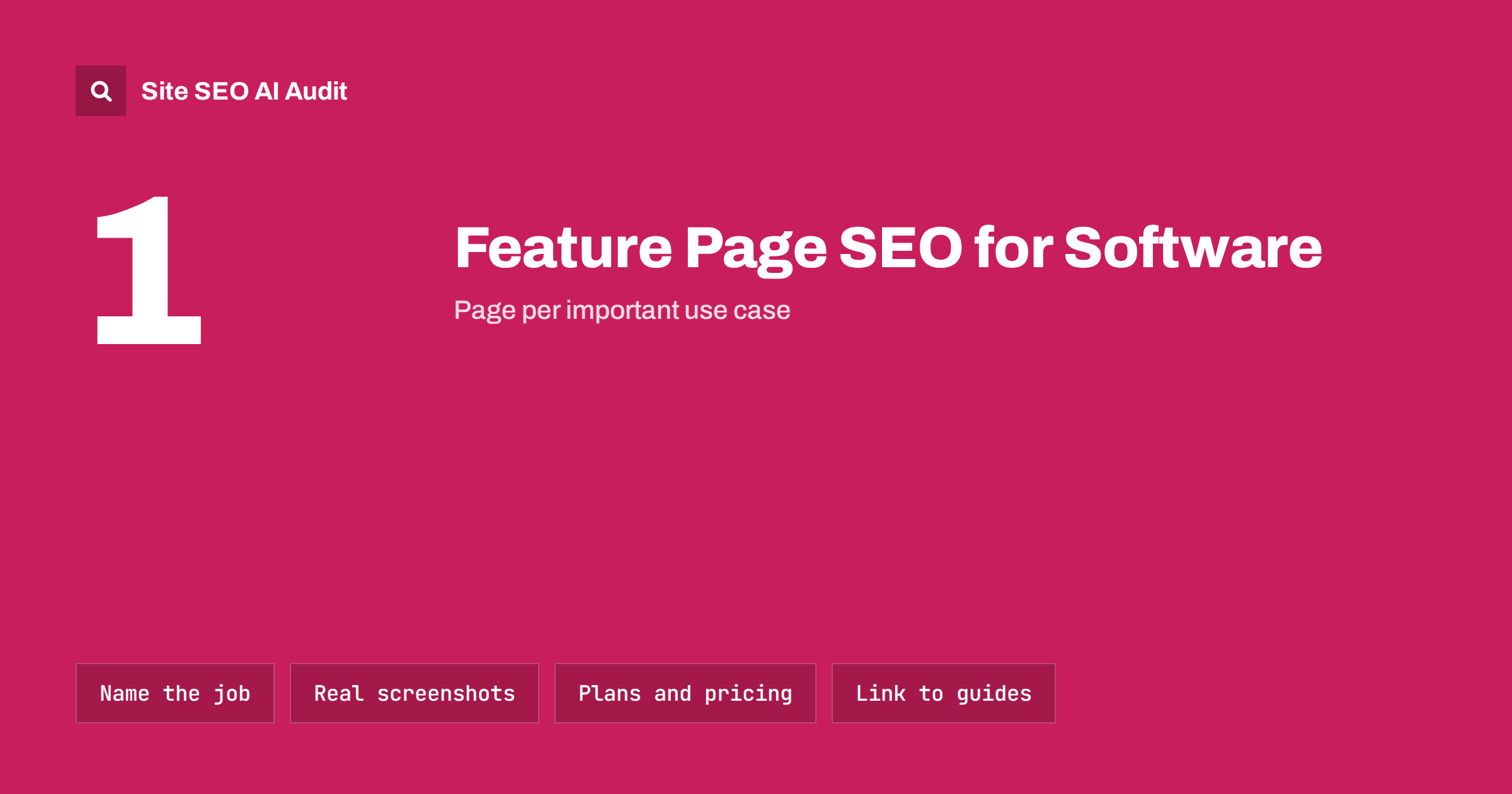 Feature Page SEO for Software: Name Pages After the Job