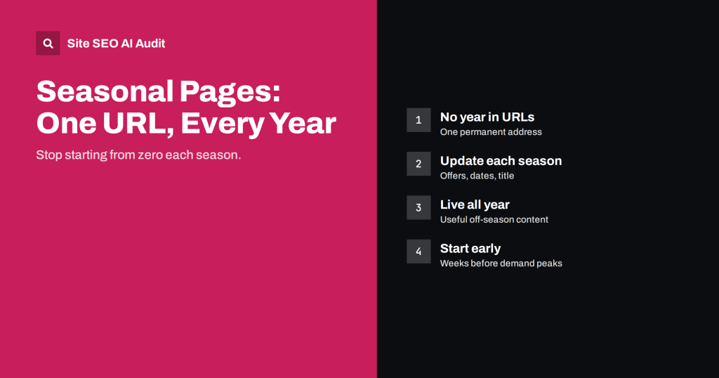 Seasonal Pages and SEO: Keep One URL Year After Year