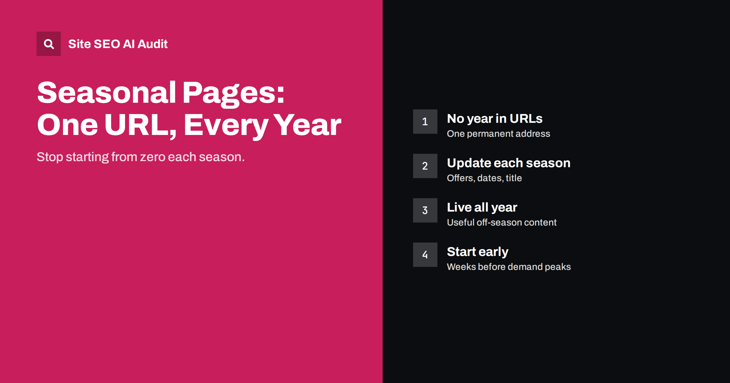 Seasonal Pages and SEO: Keep One URL Year After Year