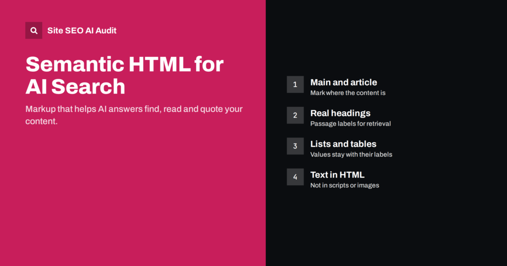 Semantic HTML for AI Search: Markup That Helps Machines Read