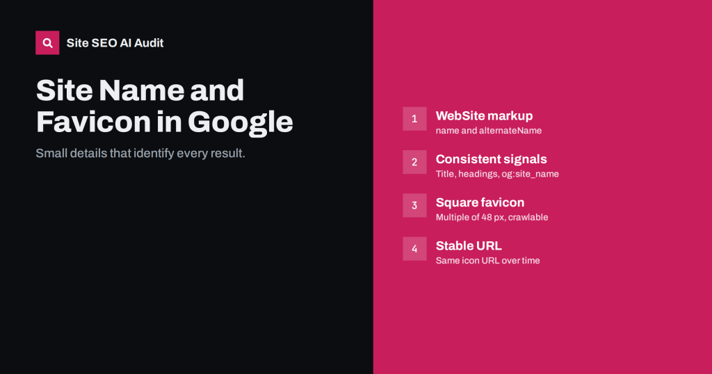 Site Name and Favicon in Google Results: How to Set Them