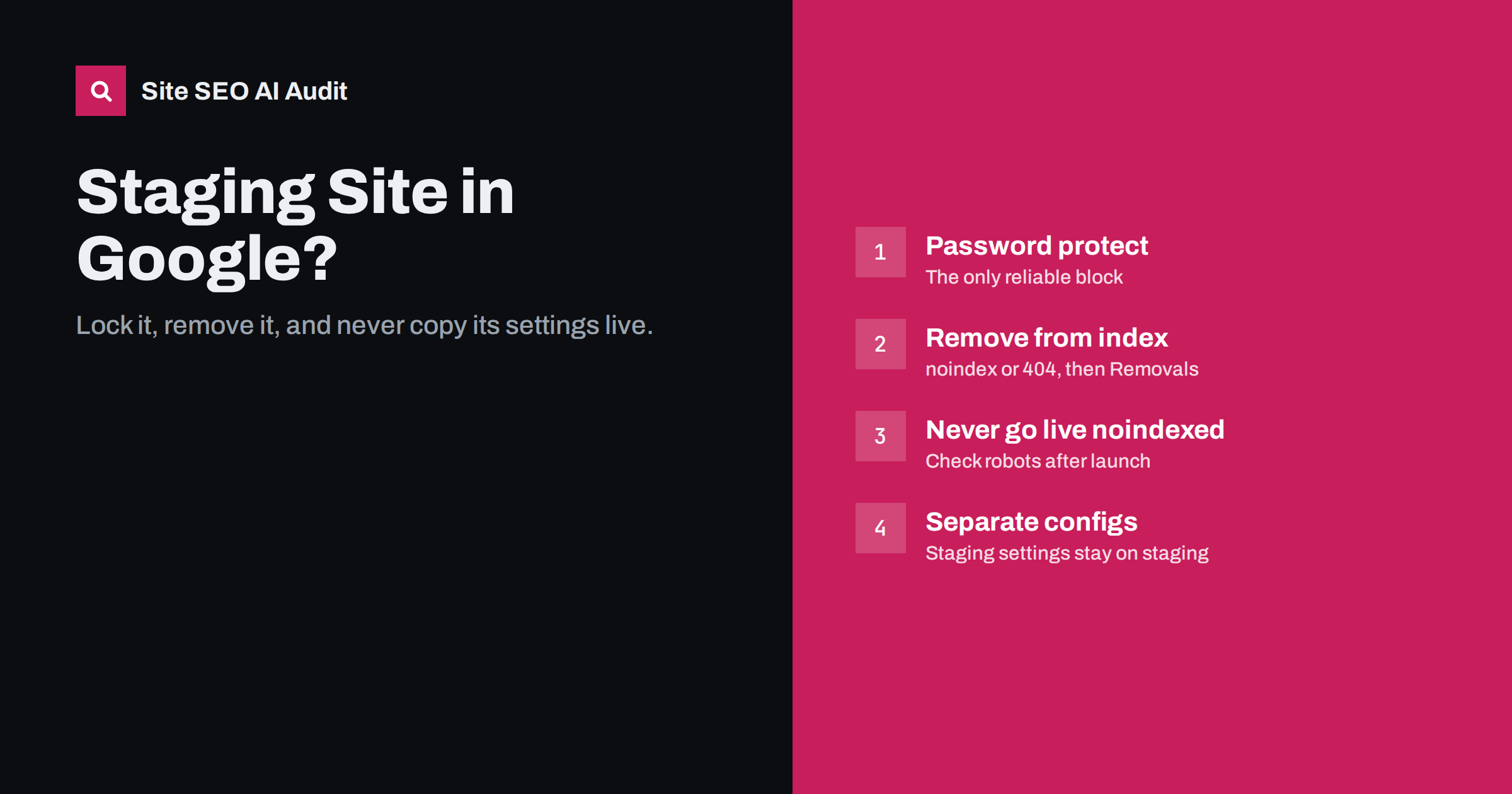 Staging Site Indexed by Google? How to Fix and Prevent It