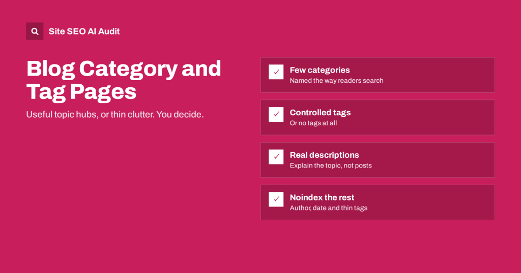 Blog Category and Tag Pages: How to Make Them Useful for SEO