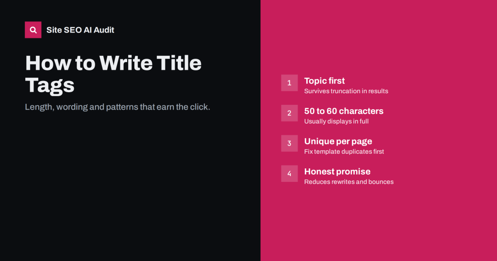 How to Write Title Tags: Length, Wording and Examples