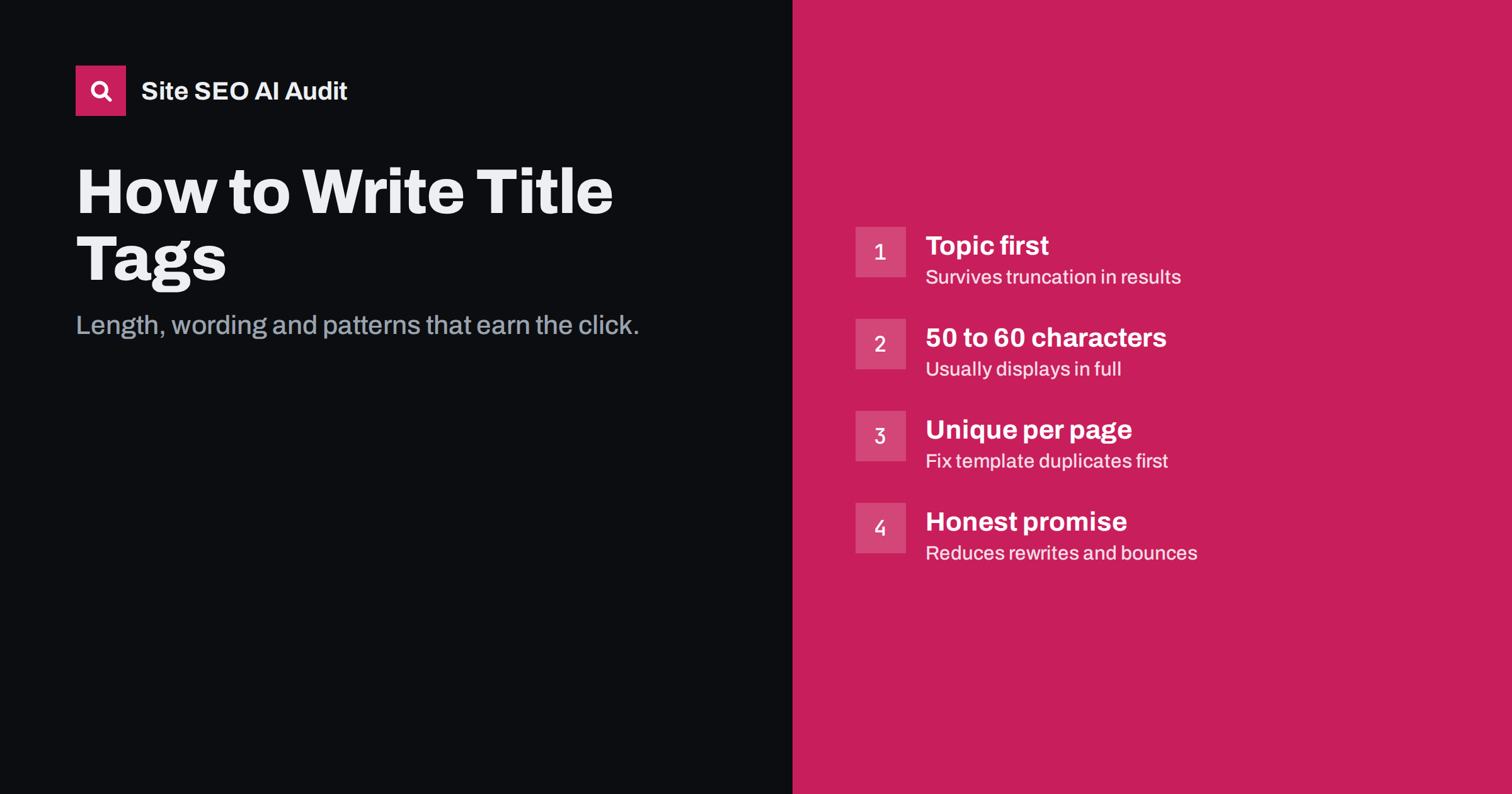 How to Write Title Tags: Length, Wording and Examples