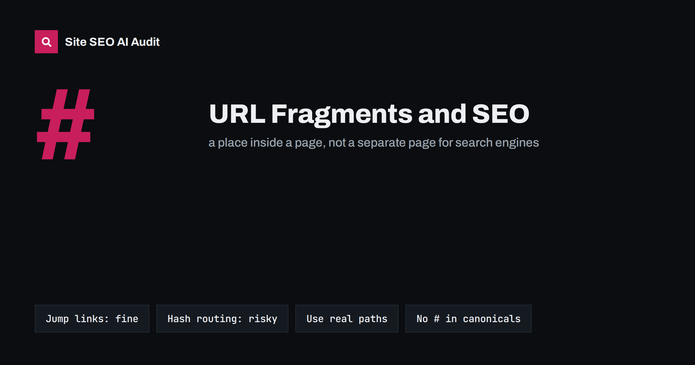 URL Fragments and Hash URLs: How Search Engines Treat #