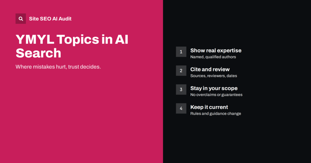 YMYL Topics in AI Search: Health, Money and Trust