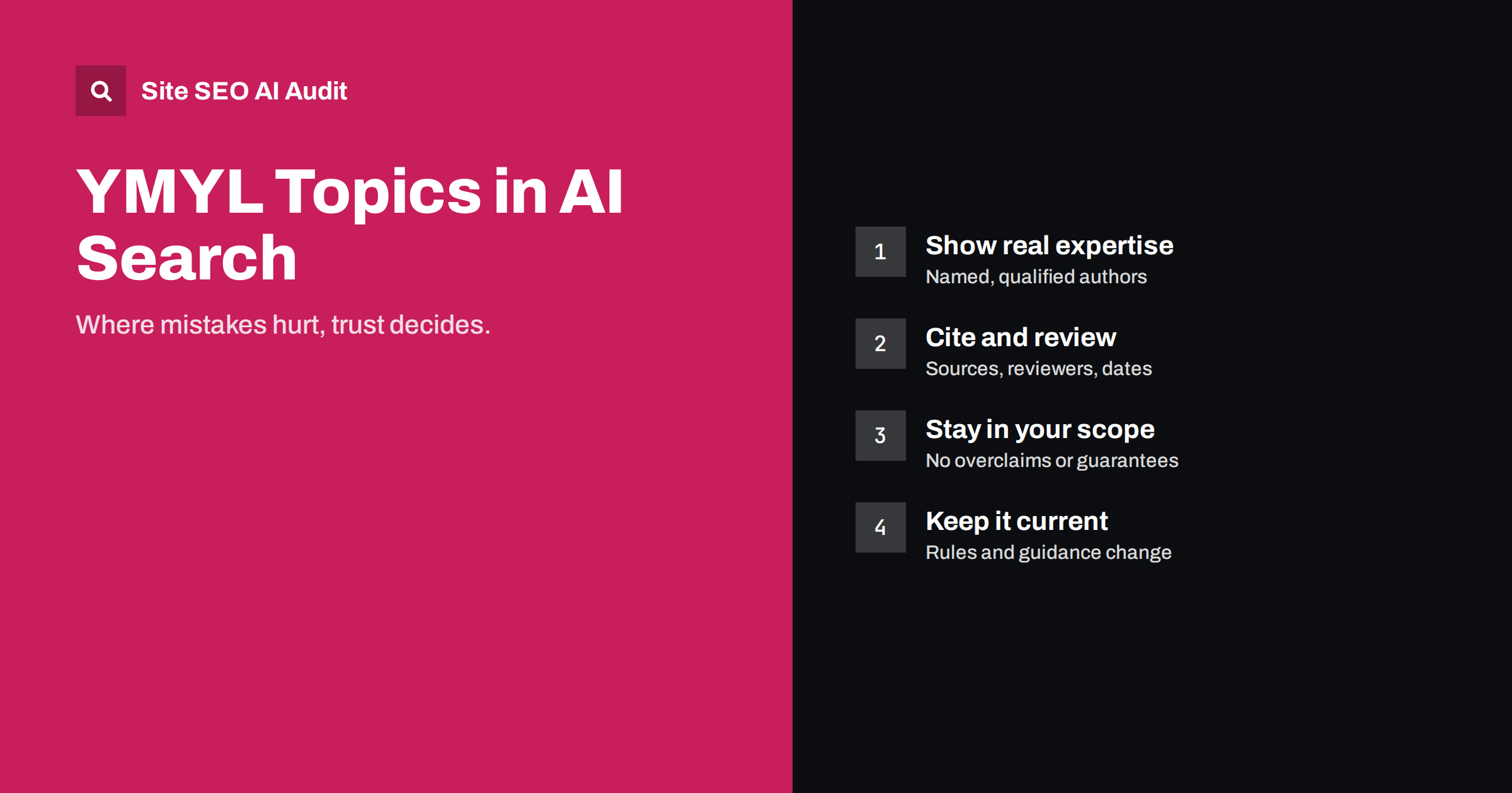 YMYL Topics in AI Search: Health, Money and Trust