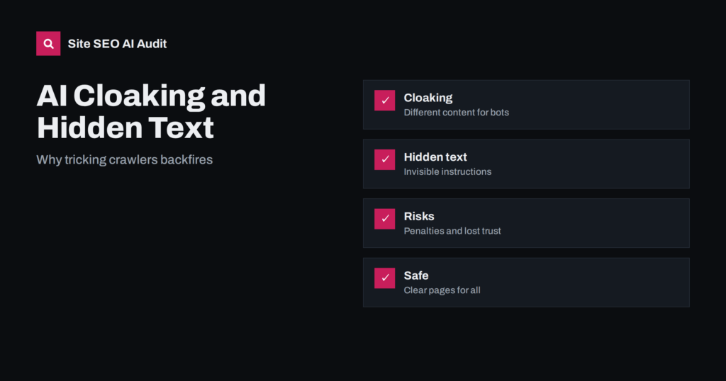 AI Cloaking and Hidden Text: Why Tricking Crawlers Backfires