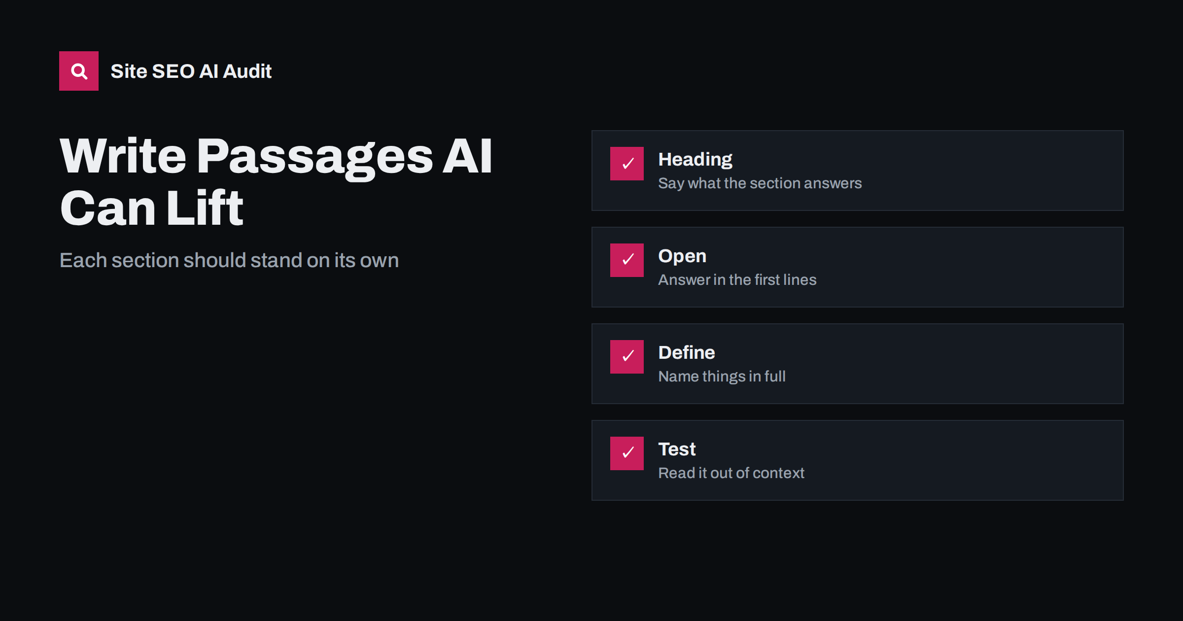 Passage-Level Content: Write Sections AI Can Lift Cleanly