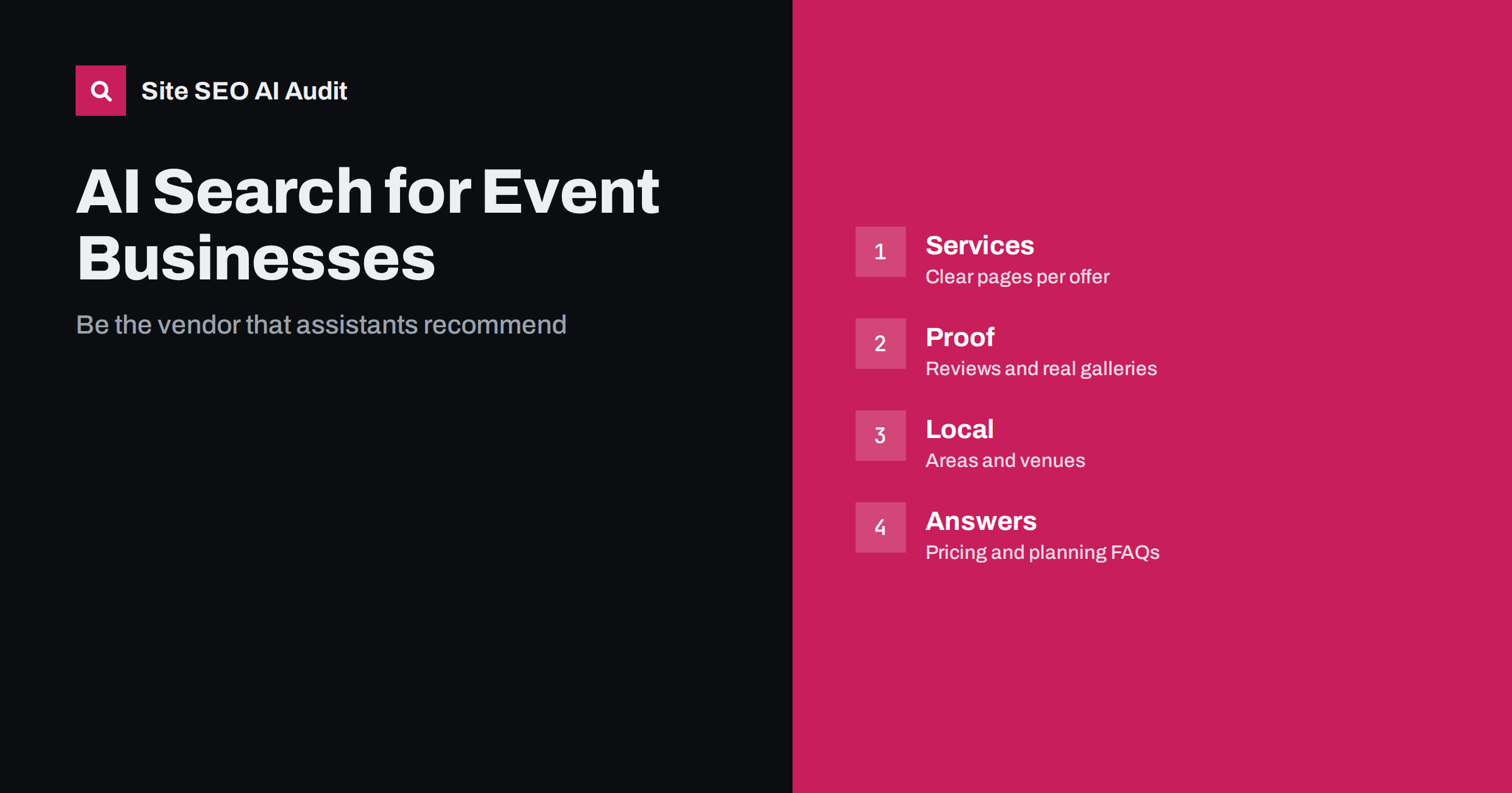 AI Search for Event Planners, Photographers and Vendors