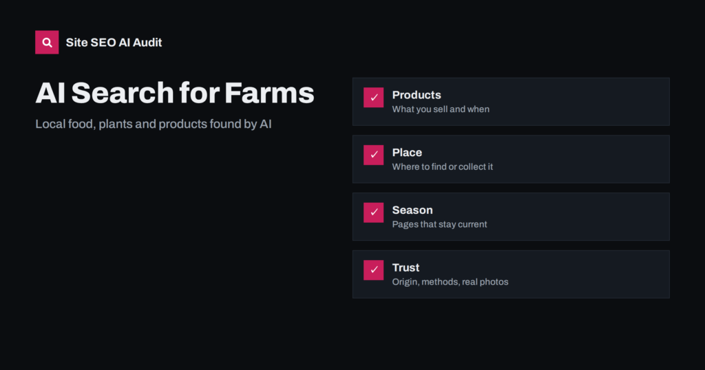 AI Search for Farms, Garden Centres and Food Producers