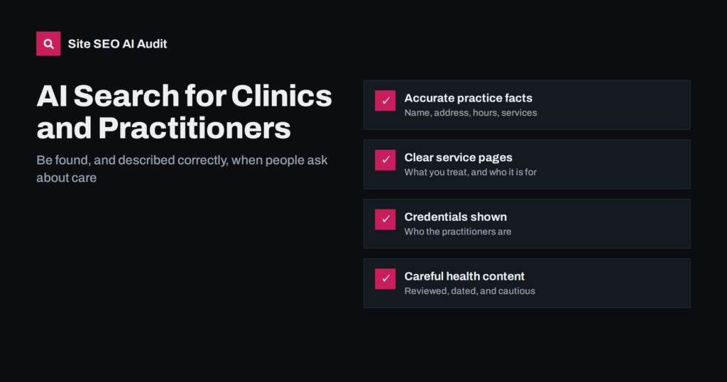 AI Search for Clinics and Health Practitioners