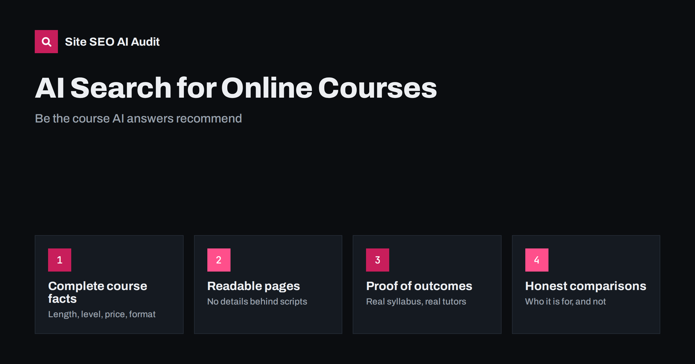 AI Search for Online Courses and Education Providers